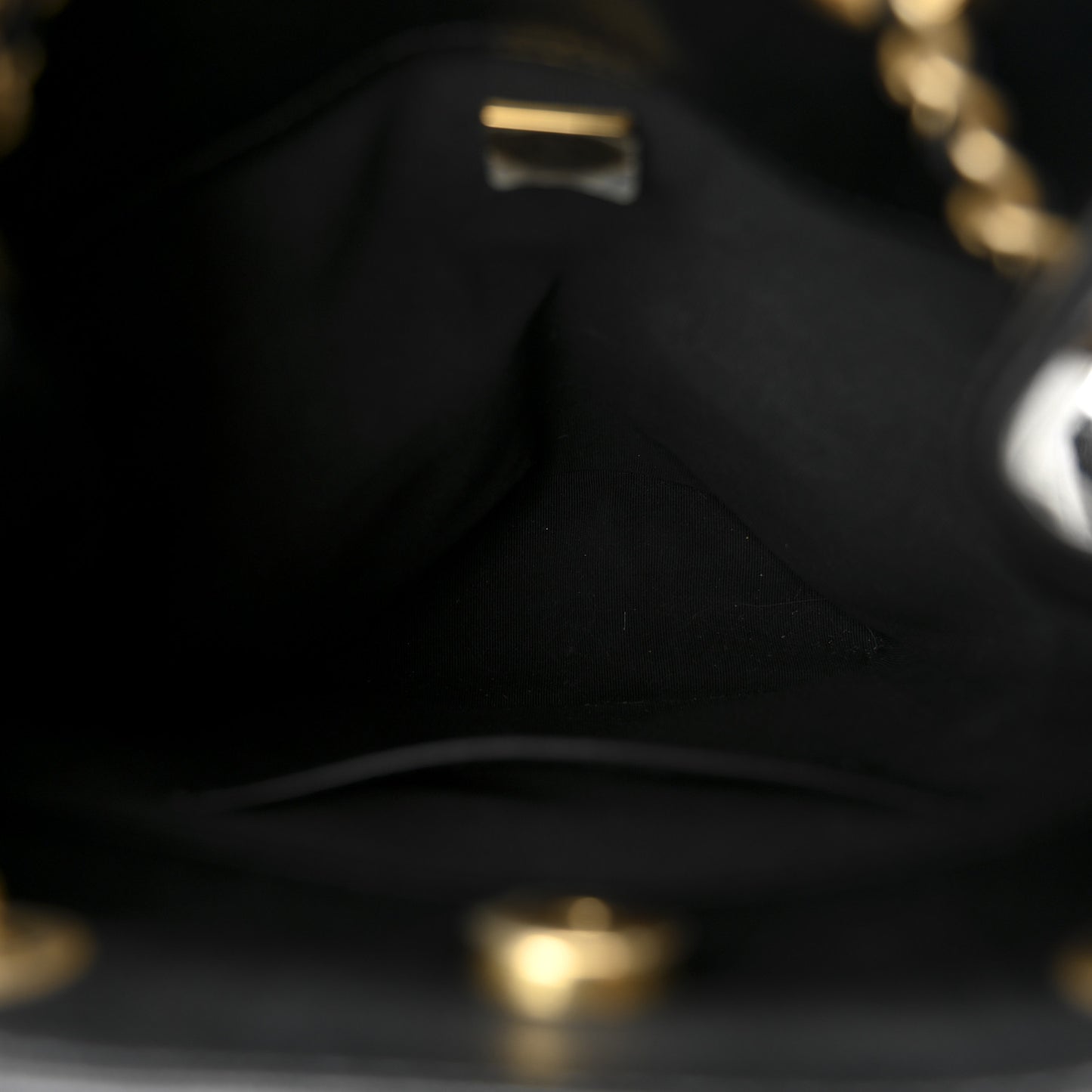 Shiny Lambskin Quilted Double Pocket Backpack Black