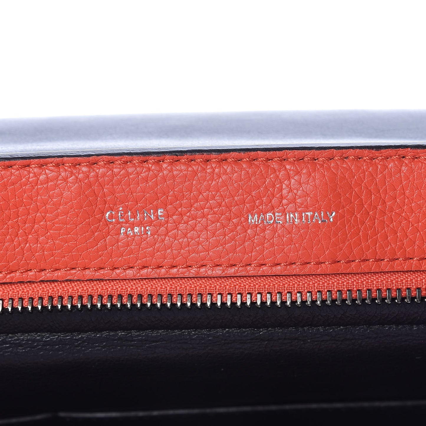 Drummed Calfskin Suede Medium Trapeze Vermillion