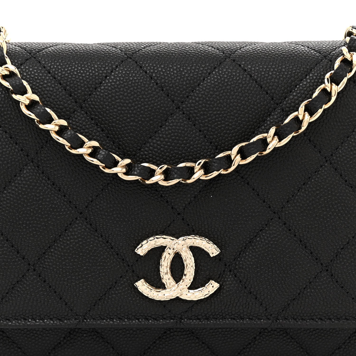 Chanel Caviar Quilted Studded CC Wallet on Chain WOC Black 8 of 11