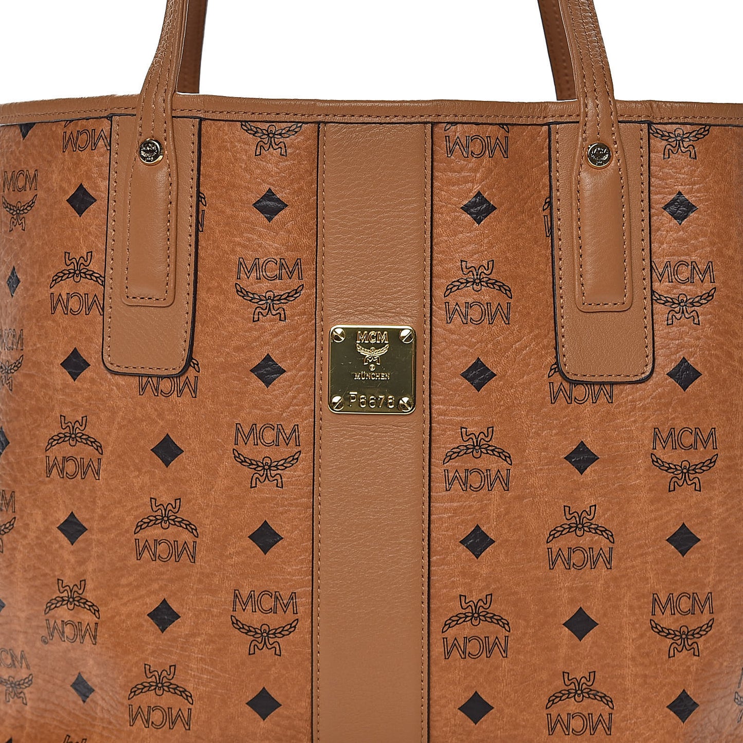 Visetos Medium Liz Reversible Shopper Tote Cognac