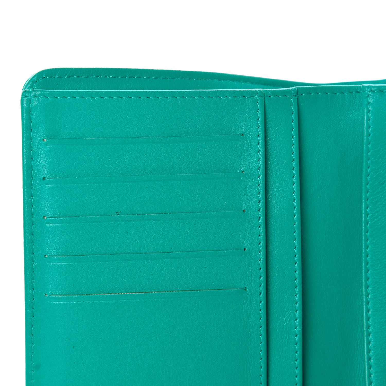 Chanel Patent Quilted Zip Pocket Wallet Turquoise 9 of 26