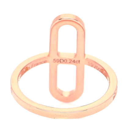Hermes 18K Rose Gold Diamond Ever Chaine d'Ancre Small Ring 51 5.75 3 of 6
