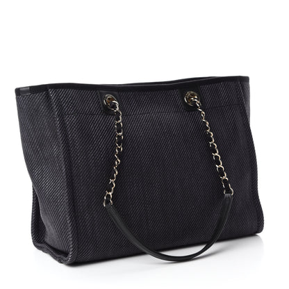 Chanel Mixed Fibers Calfskin Small Deauville Tote Black 3 of 11