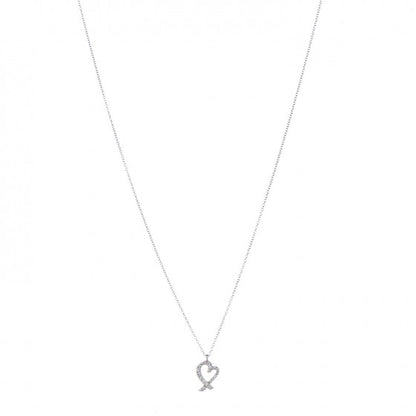 Tiffany 18K White Gold Diamond Mini Paloma Picasso Loving Heart Pendant Necklace 1 of 6