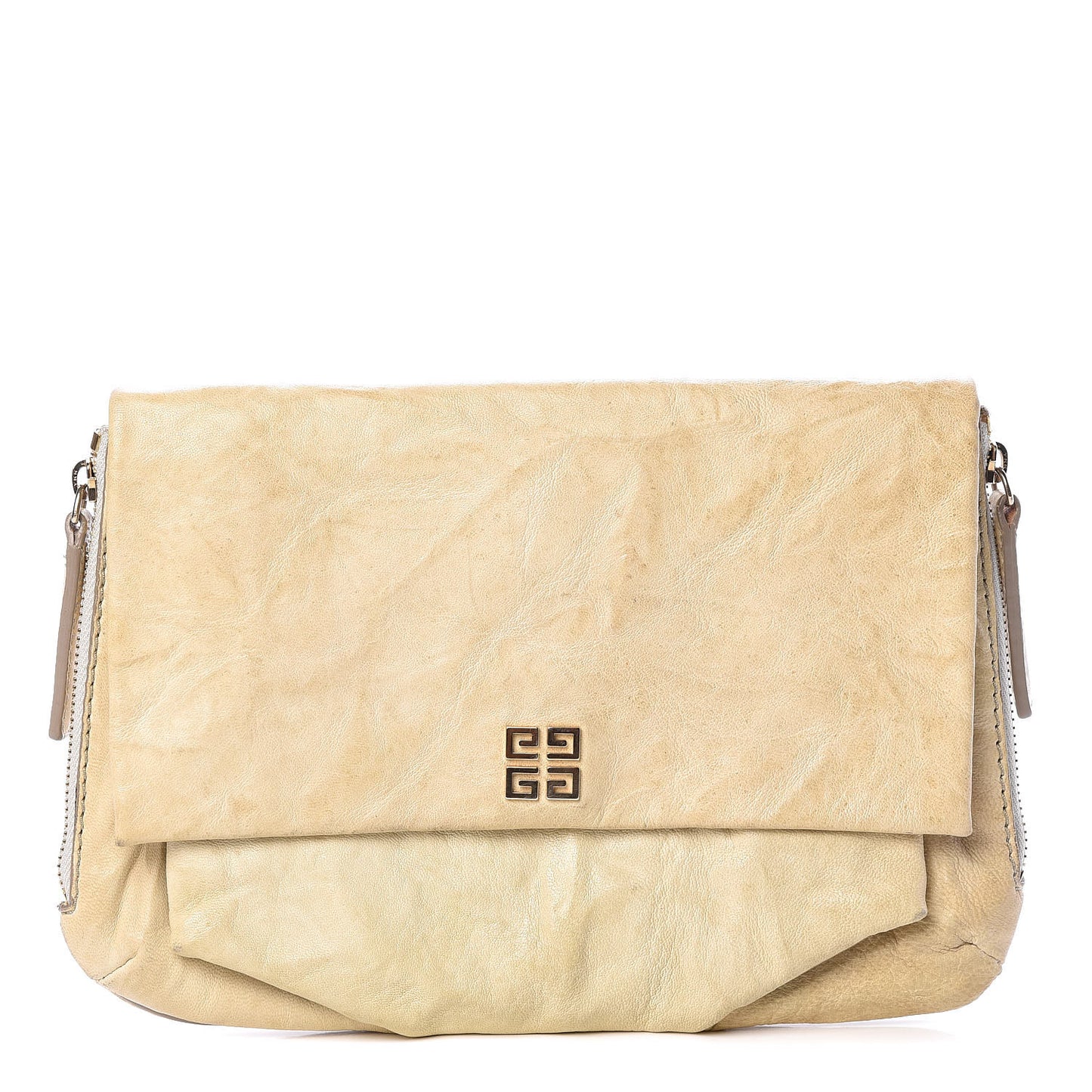 Tumbled Sheepskin Clutch Beige