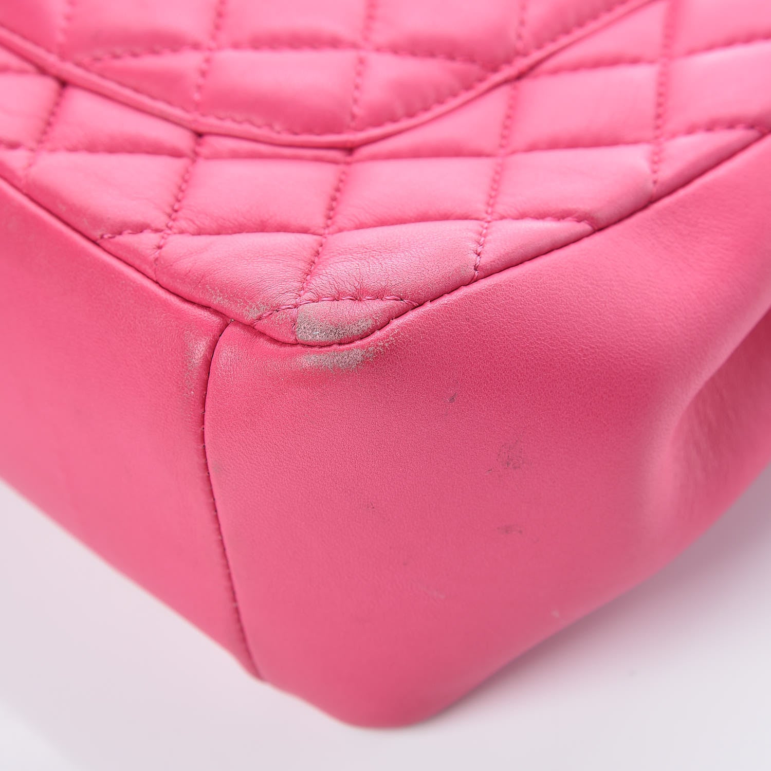 Chanel Lambskin Quilted Jumbo Mademoiselle Chic Flap Fuchsia 27 of 32