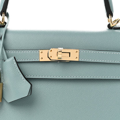 Hermes Madame Calfskin Kelly Sellier 25 Ciel 8 of 11