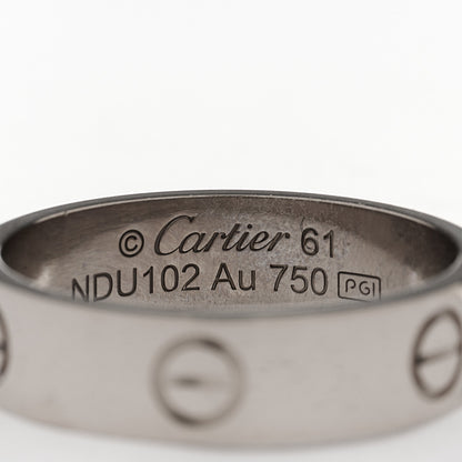 Cartier 18K White Gold 5.5mm LOVE Ring 61 9.75 4 of 5