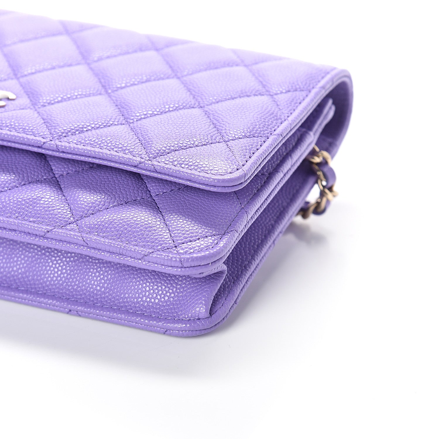 Chanel Caviar Quilted Wallet On Chain WOC Purple 9 of 10