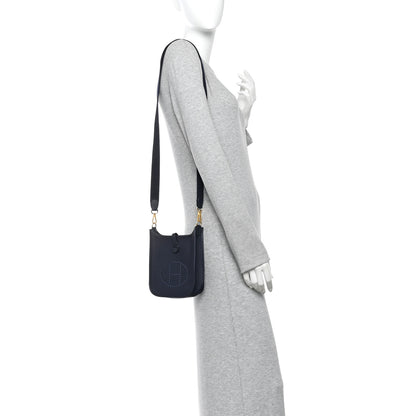 Hermes Taurillon Clemence Evelyne TPM Bleu Nuit 2 of 11