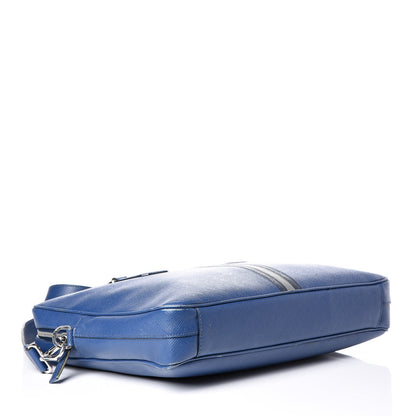 Prada Saffiano Travel Briefcase Blue Multicolor 3 of 12