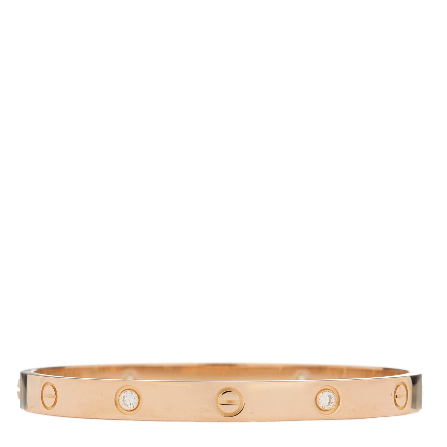 Cartier 18K Pink Gold 4 Diamond LOVE Bracelet 18 3 of 13