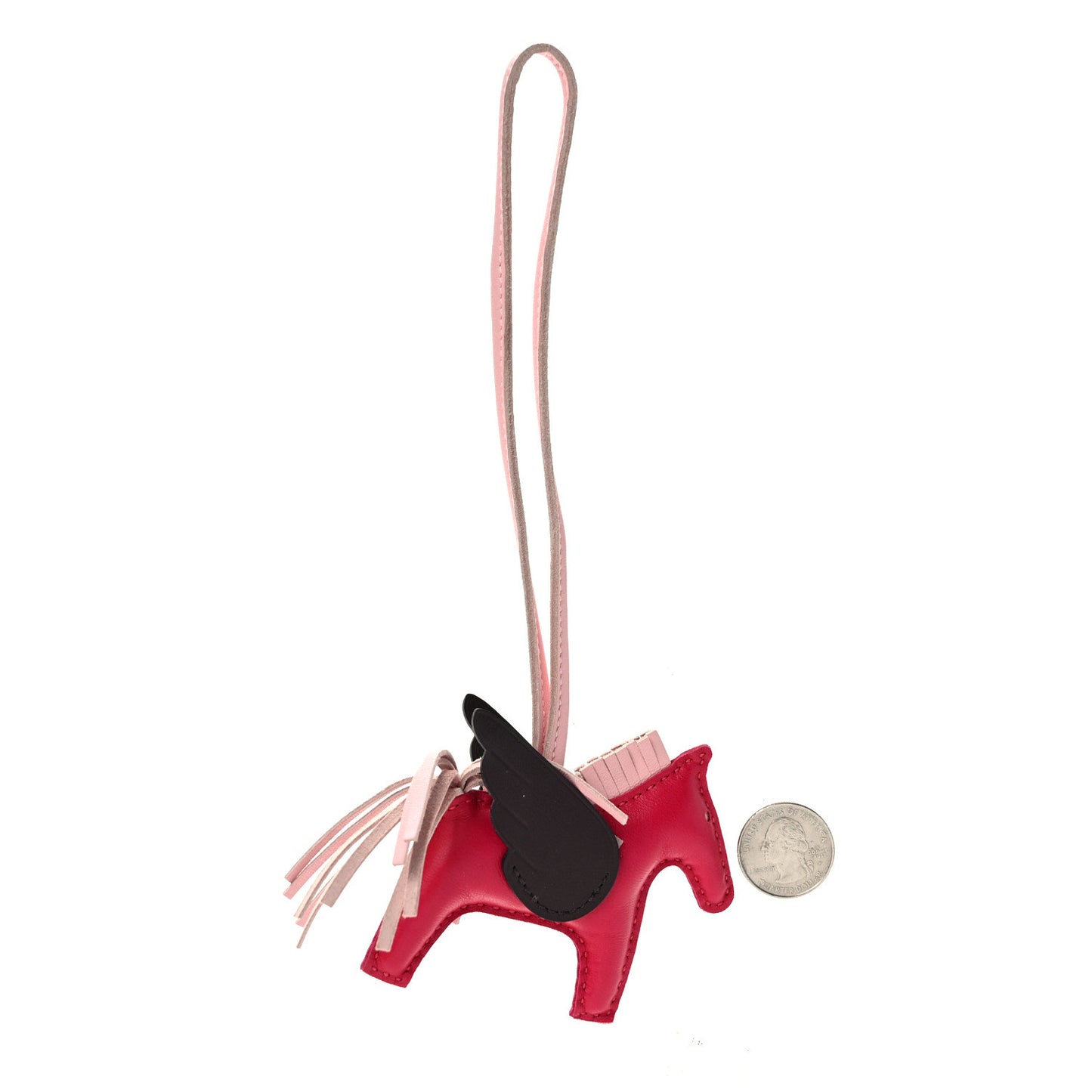 Milo Lambskin Grigri Rodeo Pegase Horse Bag Charm PM Framboise Rose Sakura Rouge Sellier