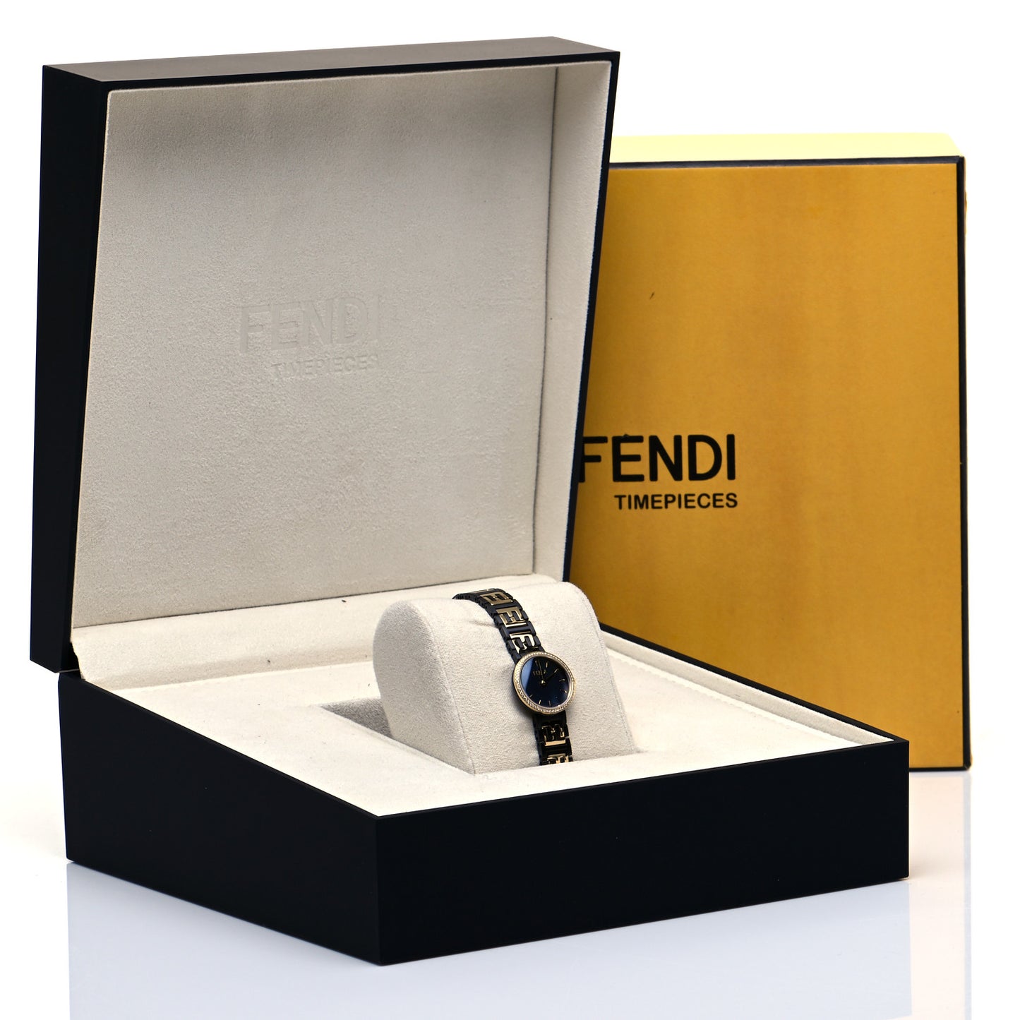 Stainless Steel Diamond Bezel Blue Mother of Pearl 19mm Fendi Forever Quartz Watch