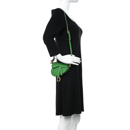 Christian Dior Goatskin Micro Saddle Bag Green 2 of 9