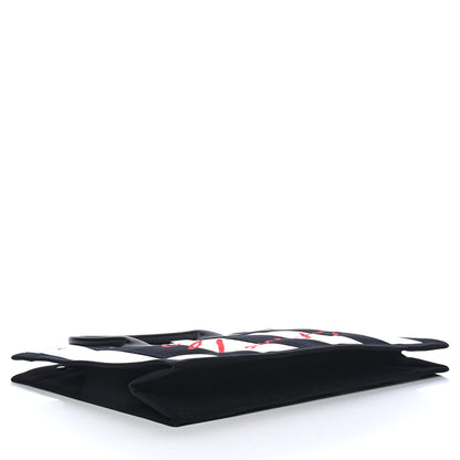 Saint Laurent Canvas Noe Striped Tote Black White 3 of 4