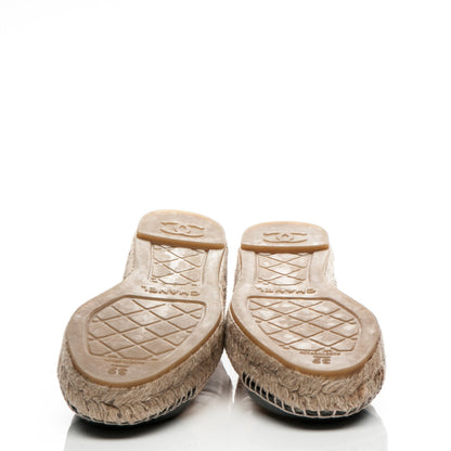 Chanel Lambskin CC Espadrilles 39 Beige Black 5 of 7