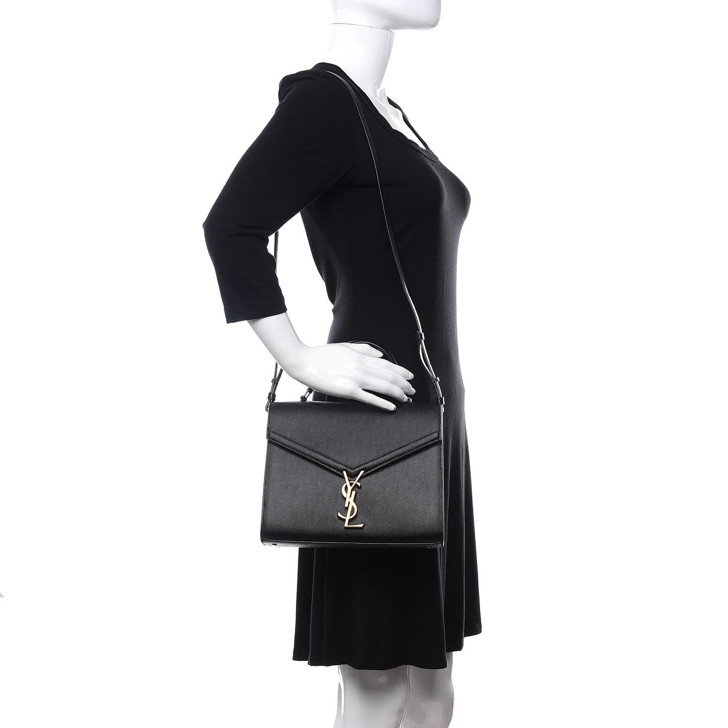 Grain de Poudre Medium Classic Monogram Cassandra Top Handle Black Rouge Legion