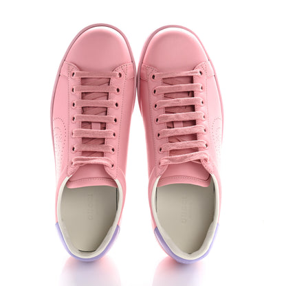 Gucci Miro Soft Calfskin Interlocking G Perforated Womens Ace Sneakers 38 Wild Rose Lapis 2 of 10