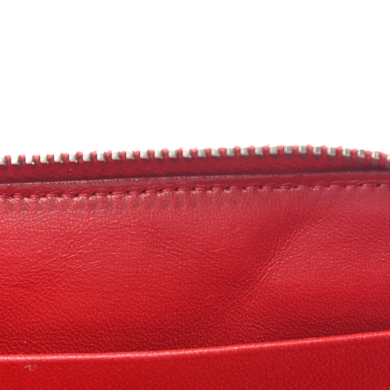 Chanel Lambskin Quilted Large Gusset Zip Around Wallet Red 9 of 11