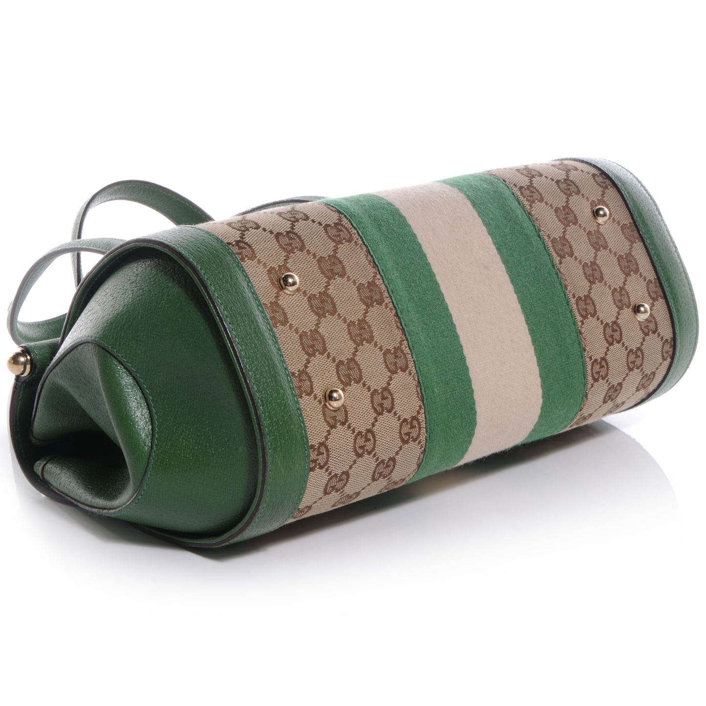 Monogram Web Bamboo Bullet Satchel Green