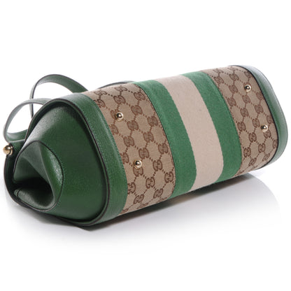 Gucci Monogram Web Bamboo Bullet Satchel Green 4 of 7