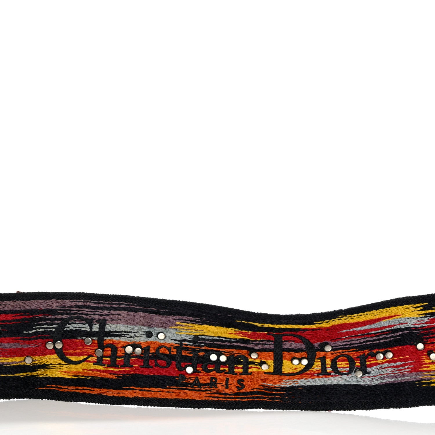 Christian Dior Canvas Embroidered Studded Rainbow Shoulder Strap 3 of 5