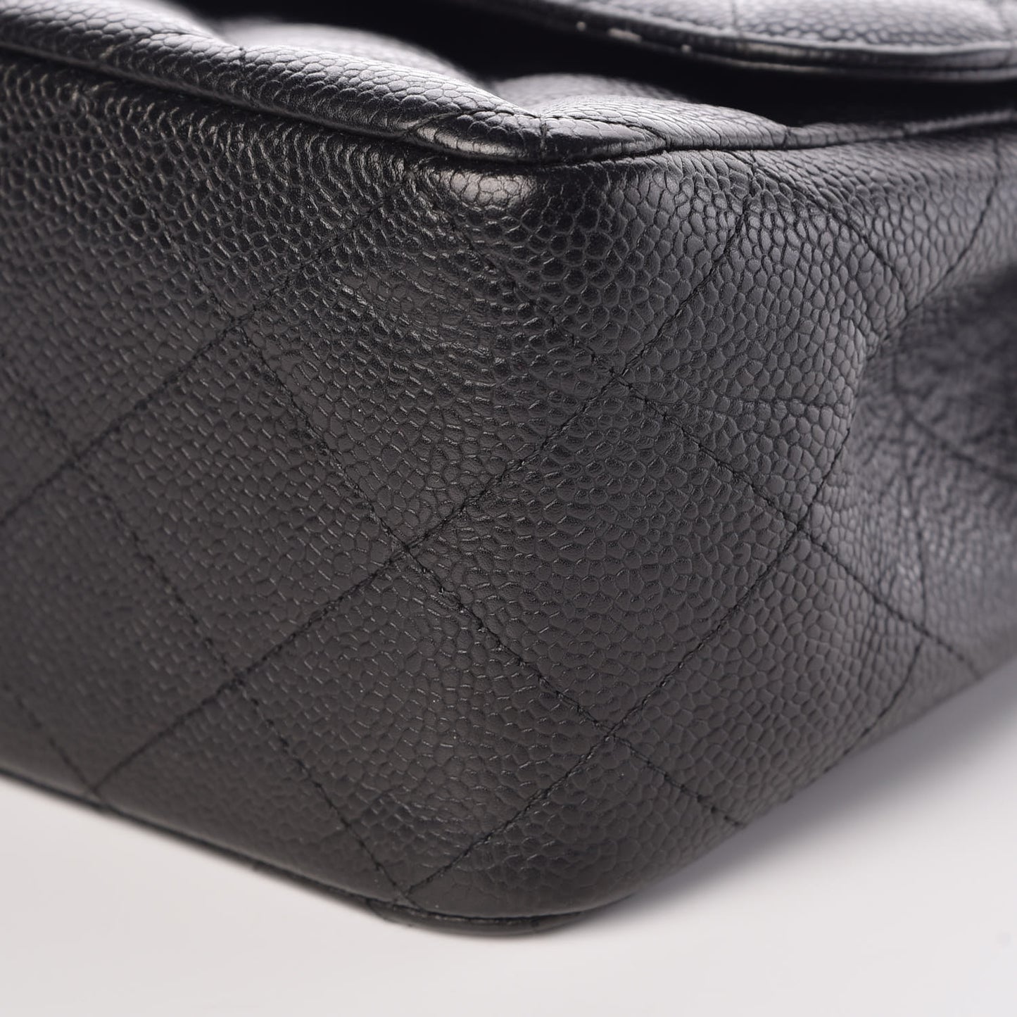 Caviar Quilted Jumbo Double Flap Black
