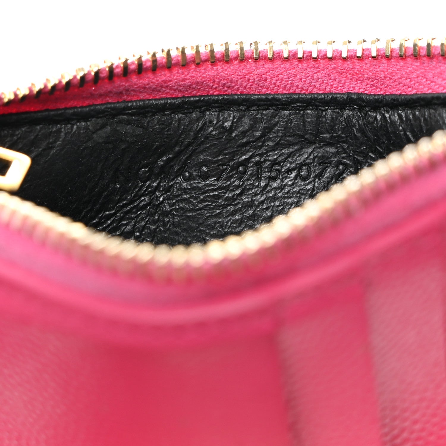 Saint Laurent Grain De Poudre Matelasse Chevron Monogram Fragments Zippered Card Case Fresh Fuxia 7 of 8