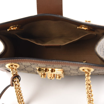 Gucci GG Supreme Monogram Calfskin Small Padlock Tote Beige Ebony Tuscany 5 of 10