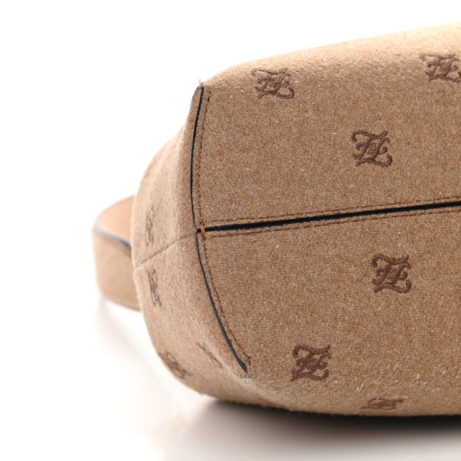 Fendi Flannel Karligraphy Embroidered Medium Fendi First Camel 8 of 9
