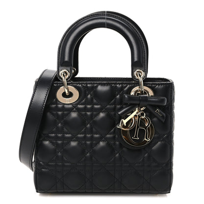 Christian Dior Lambskin Cannage Small Lady Dior With Strap Black 1 of 11