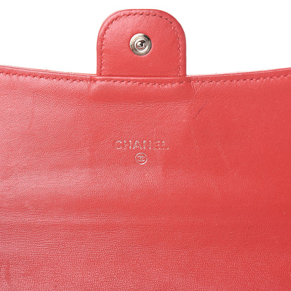Chanel Patent Quilted Large Flap Wallet Coral 5 of 11