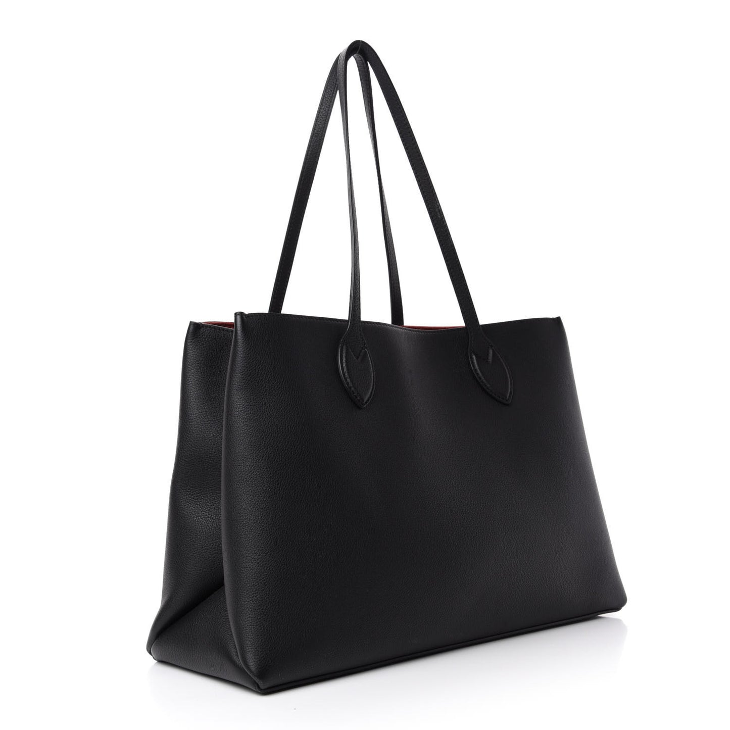 Grained Calfskin Lockme Shopper Black