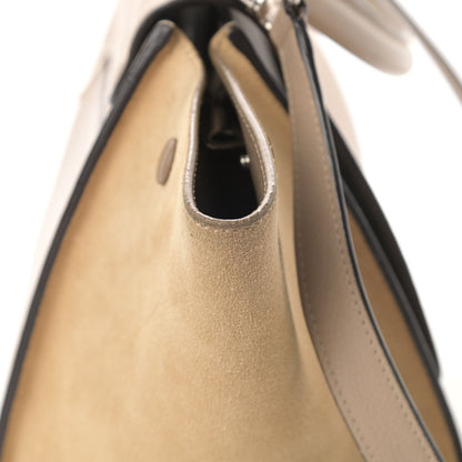 Celine Drummed Calfskin Suede Small Trapeze Dune 16 of 19