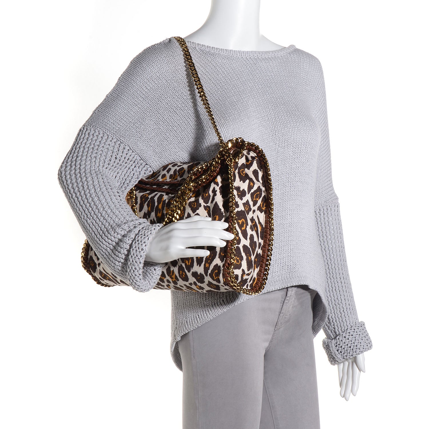 Stella McCartney Linen Leopard Small Falabella Tote 2 of 9
