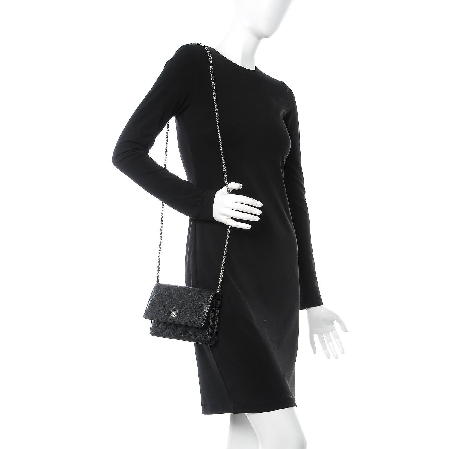 Chanel Caviar Quilted Wallet On Chain WOC Black 2 of 9