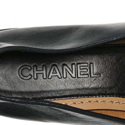 Chanel Shiny Calfskin CC Mocassin Loafers 38 Black 8 of 9