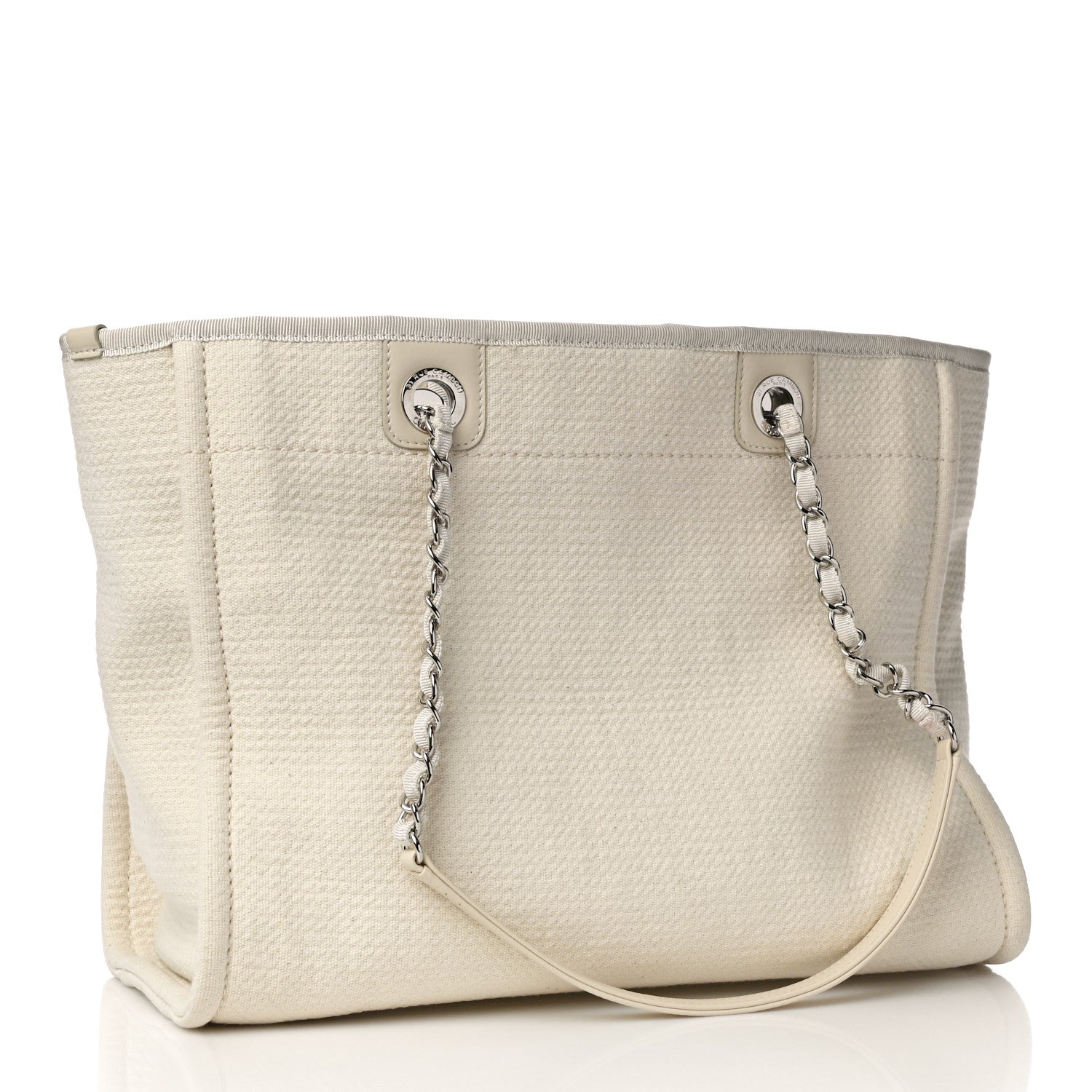 Chanel Mixed Fibers Small Deauville Tote White 4 of 11