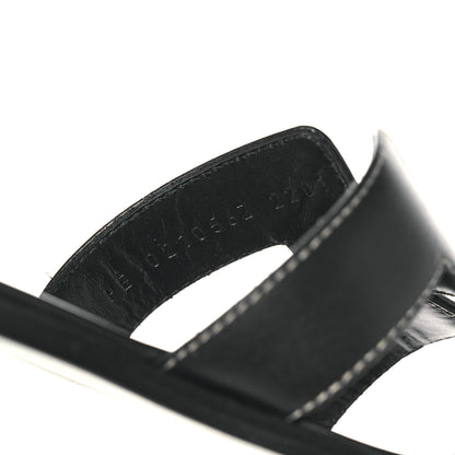 Hermes Box Calfskin Oran Sandals 38 Black 8 of 11