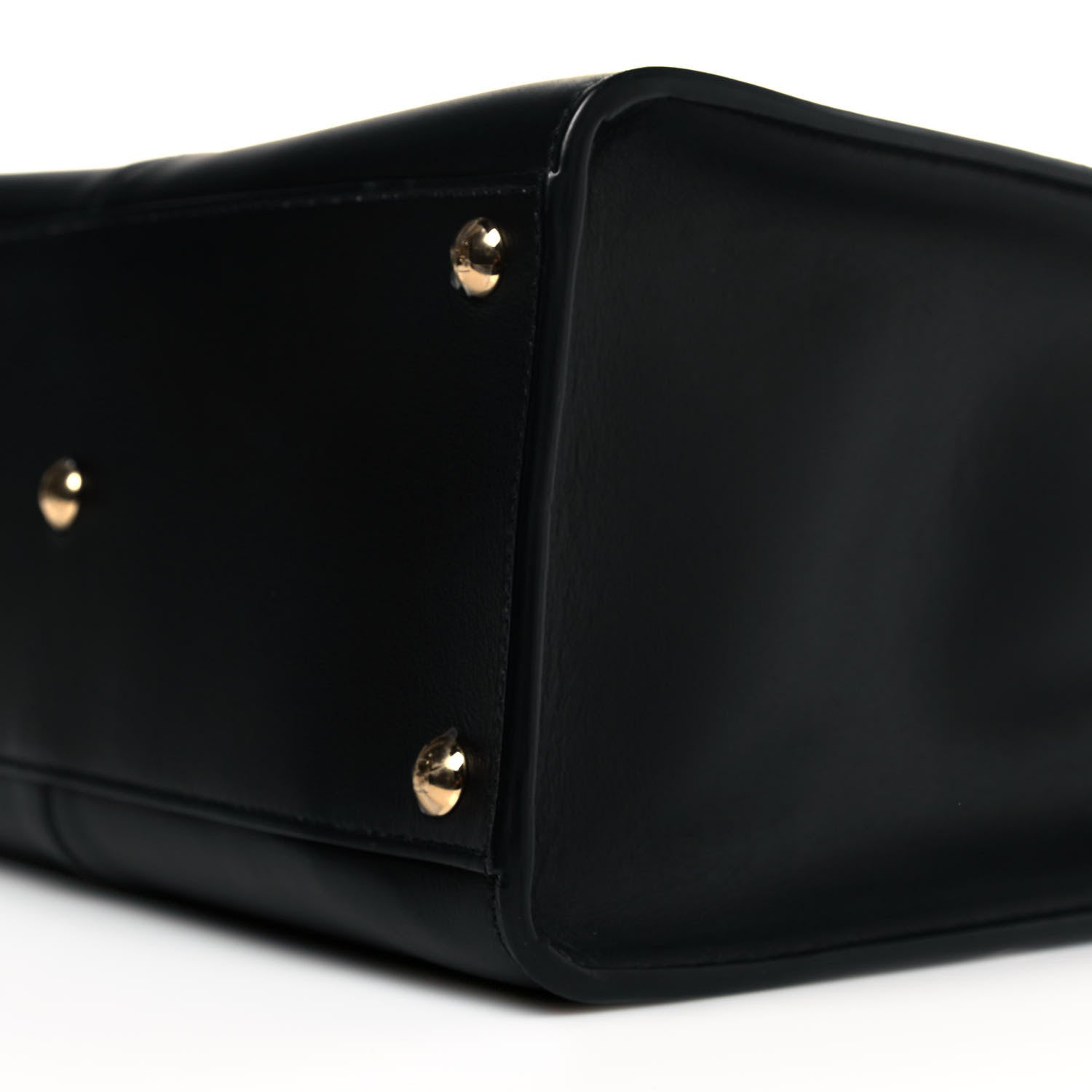 Fendi Vitello Seta Glazed Fabric FF 1974 Medium Peekaboo X-Lite Black Mogano Panna 10 of 14