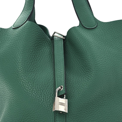 Hermes Taurillon Clemence Picotin Lock 22 MM Malachite 8 of 11