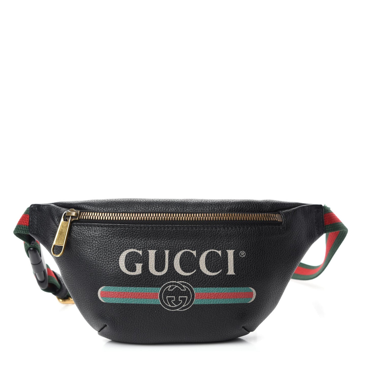 Grained Calfskin Small Logo Belt Bag Black