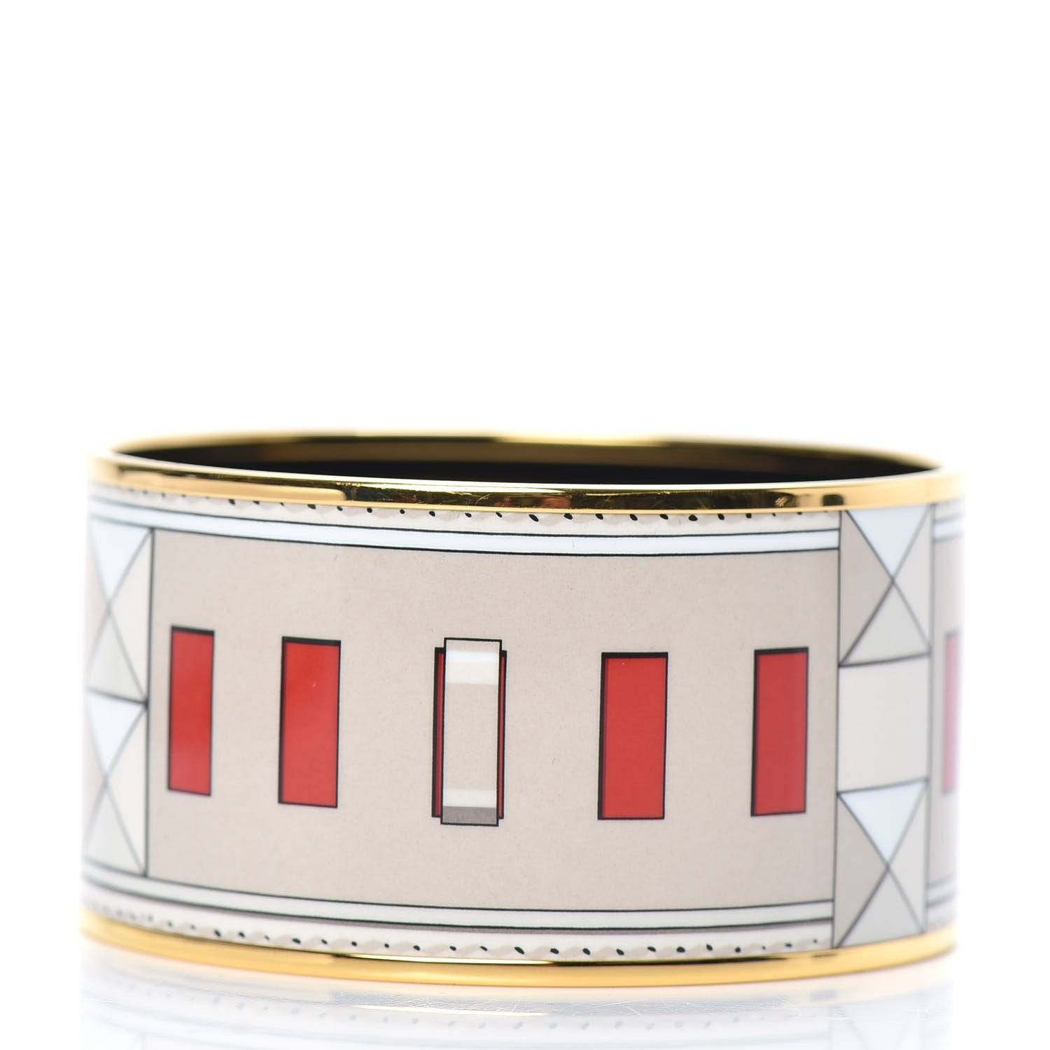 Hermes Enamel Printed Collier De Chien Extra Wide Bracelet 62 3 of 6