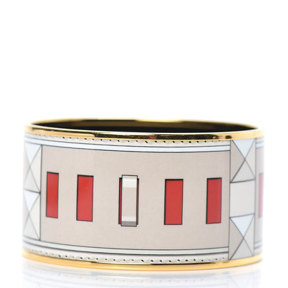 Hermes Enamel Printed Collier De Chien Extra Wide Bracelet 62 3 of 6