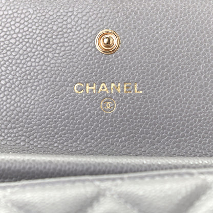 Chanel Caviar Quilted Miss Coco Clutch With Chain Grey 8 of 10