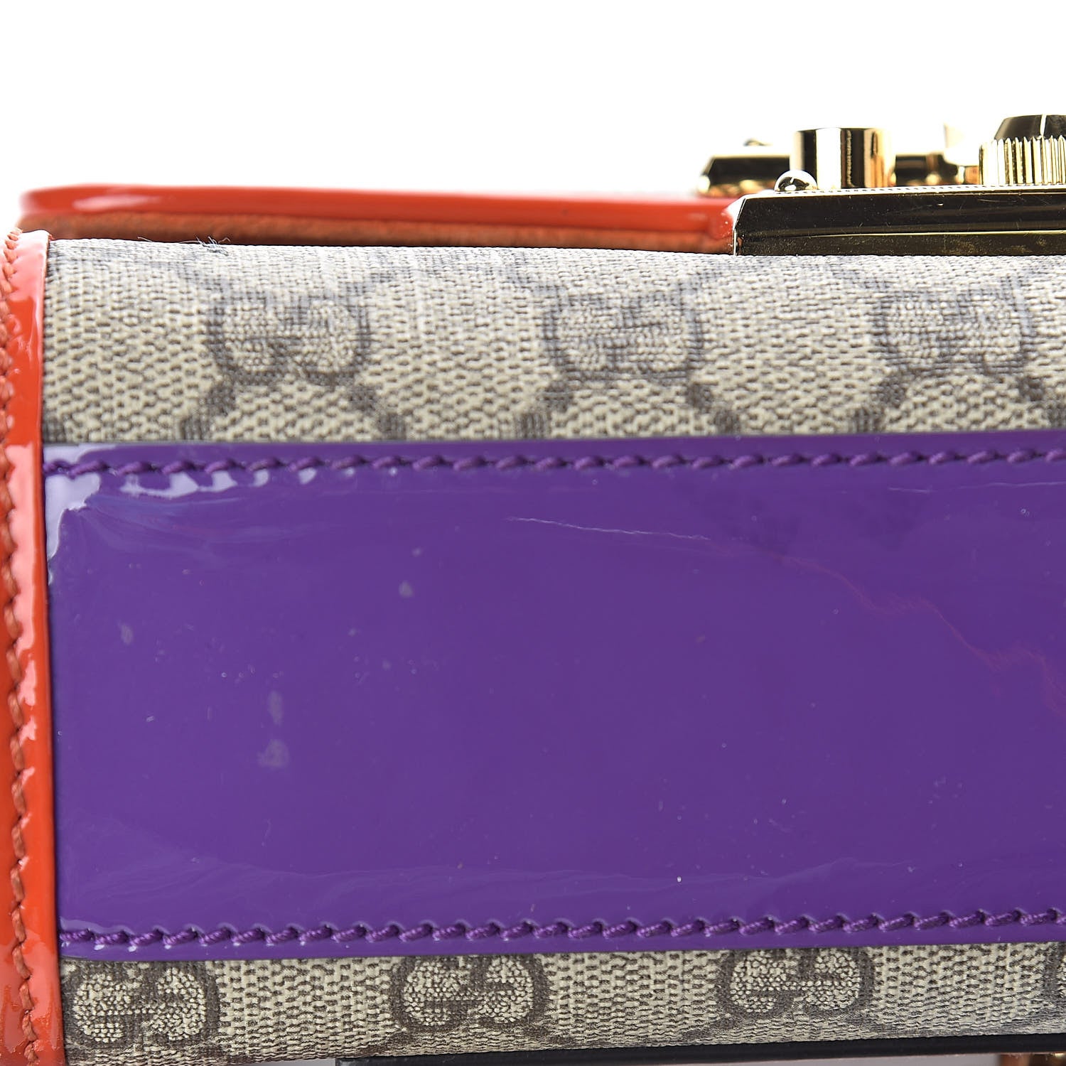 Gucci GG Supreme Monogram Patent Small Padlock Shoulder Bag Multicolor 13 of 13