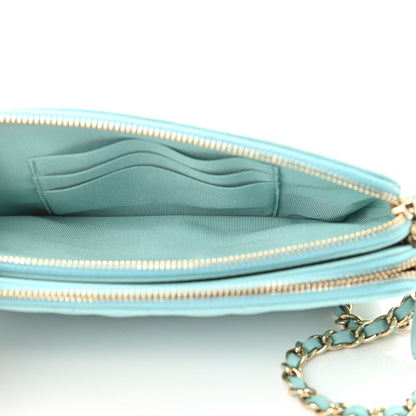 Chanel Caviar Quilted Small Clutch With Chain Light Blue 5 of 13