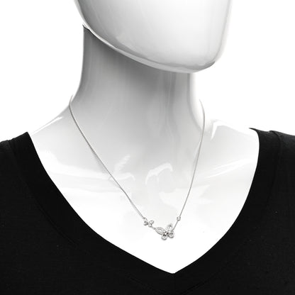 Graff 18K White Gold Diamond Double Butterfly Silhouette Pendant Necklace 2 of 4