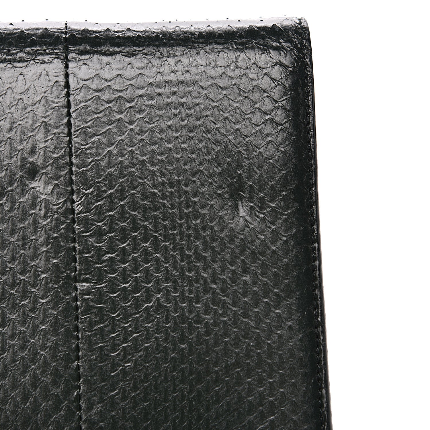 Saint Laurent Snakeskin Monogram Envelope Chain Wallet Dark Green 10 of 13